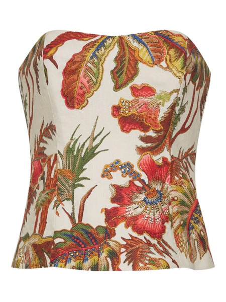  Cara Cara Agnes Floral Strapless Top - Neutrals 