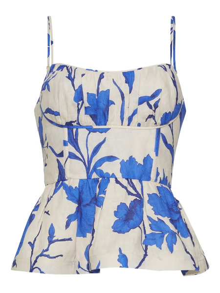  Cara Cara Alba Floral-print Top - Neutrals 