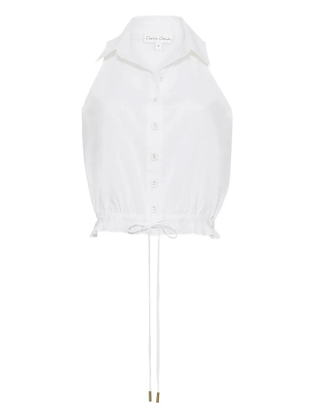  Cara Cara Button-up Halter Top - White 