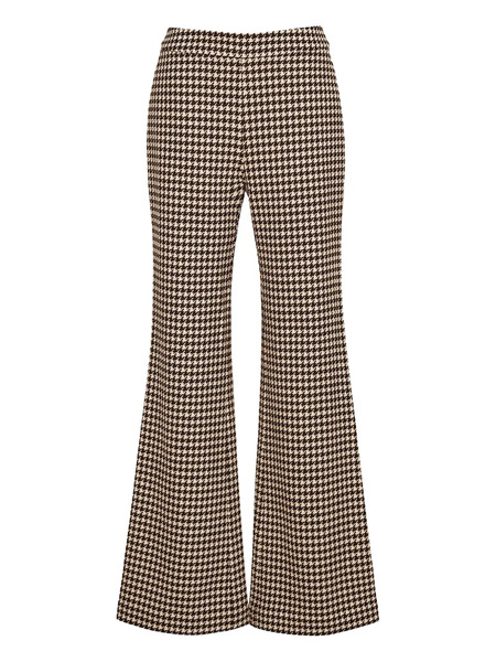  Cara Cara Christopher Houndstooth Flared Trousers - Black 