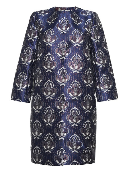  Cara Cara Donna Floral-brocade Jacket - Blue 