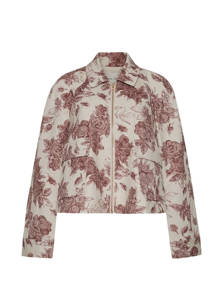  Cara Cara Floral-print Cropped Jacket - Neutrals 