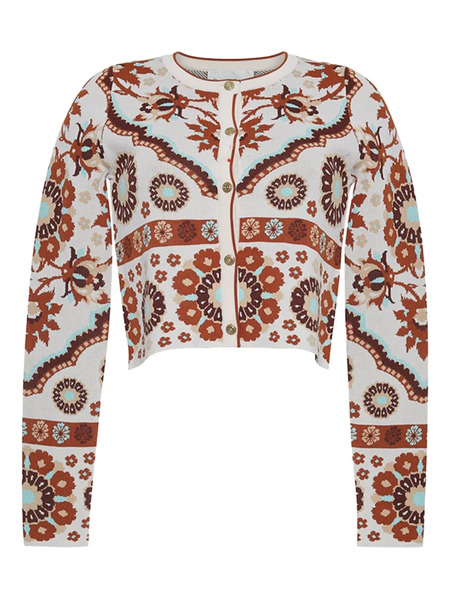  Cara Cara Ila Floral-pattern Button Cardigan - White 