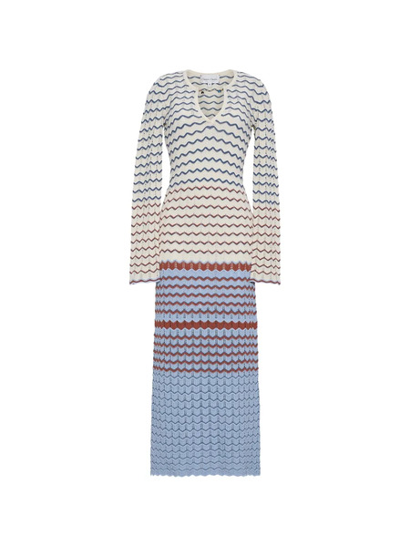  Cara Cara Jane Zigzag-pattern Maxi Dress - Blue 