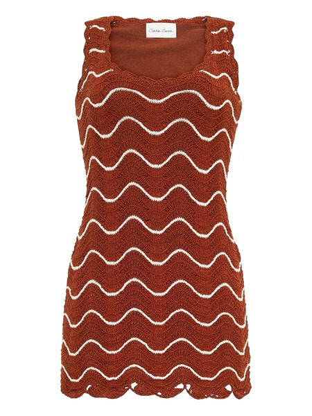  Cara Cara Orel Mini Dress - Brown 