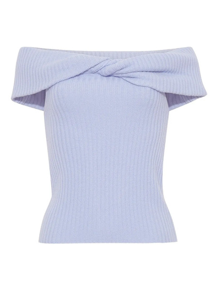  Cara Cara Petunia Off-shoulder Twist-front Top - Blue 