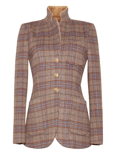  Cara Cara Ross Plaid-check Wool Blazer - Grey 
