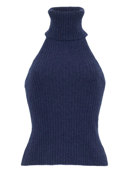  Cara Cara Samson Ribbed High-neck Top - Blue 