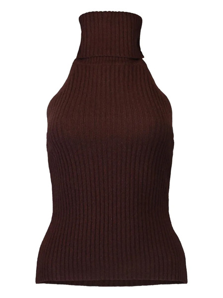  Cara Cara Samson Ribbed Turtleneck Top - Brown 