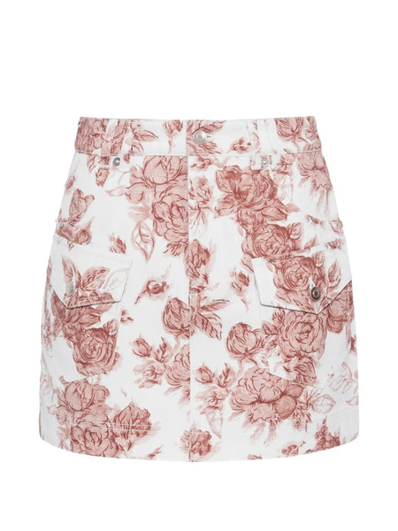  Cara Cara Wayne Floral-pattern Mini Skirt - White 