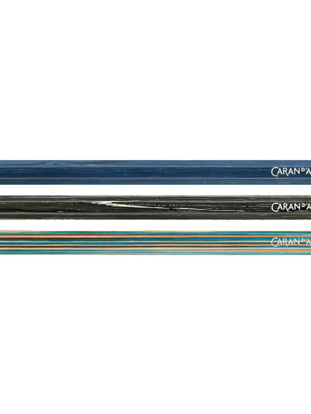  Caran D'ache Patterned Pencils (set Of Three) - Blue 