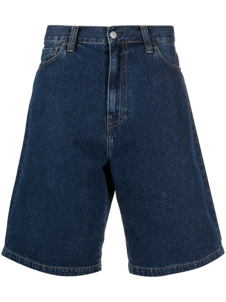  Carhartt Wip Logo-patch Denim Shorts - Blue 
