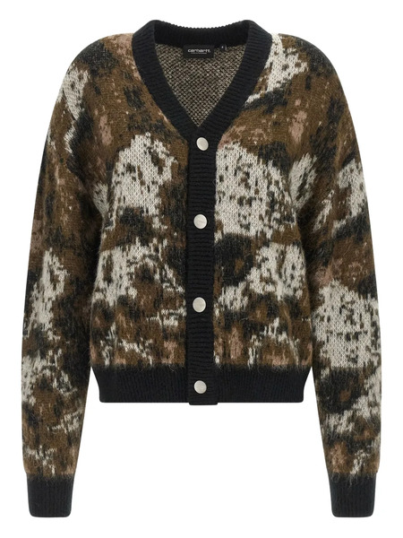  Carhartt Wip Merlin Jacquard Buttoned Cardigan - Brown 