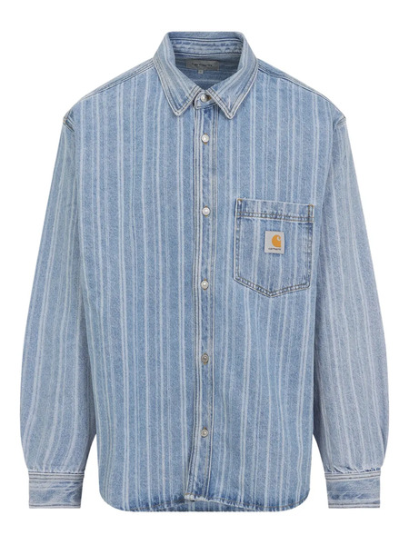  Carhartt Wip Rylan Striped Denim Shirt - Blue 