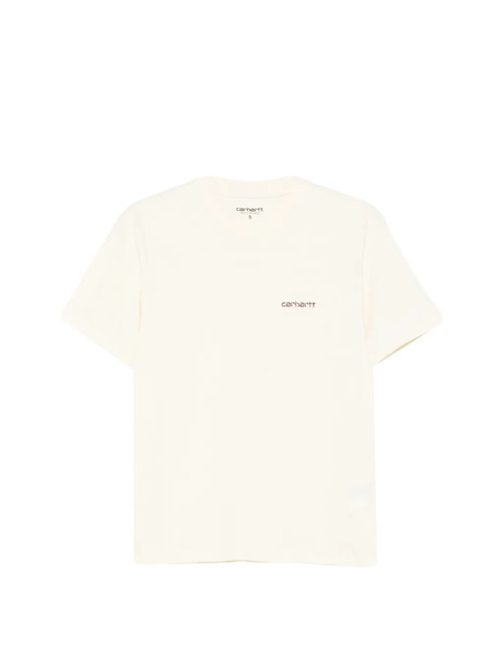  Carhartt Wip Script Logo-embroidered T-shirt - Neutrals 