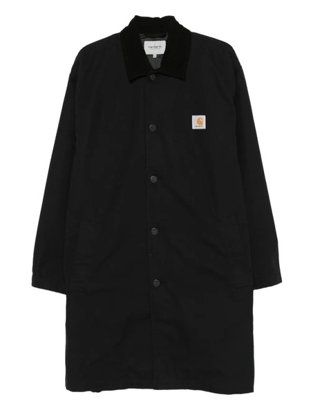  Carhartt Wip Webster Button-fastening Logo-patch Coat - Black 