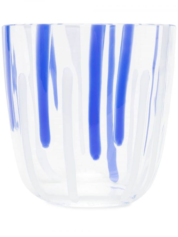 Carlo Moretti Abstract Stripe Pattern Glass - White 