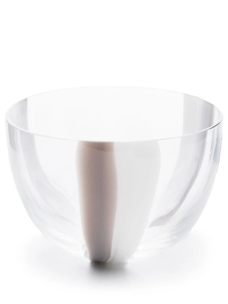  Carlo Moretti Le Diverse Painterly-stripes Glass Bowl - Neutrals 