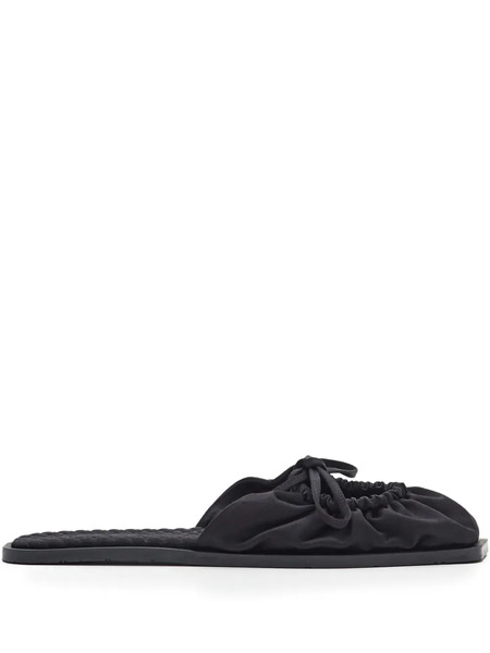  Carlotha Ray Bow-detail Flat Mules - Black 