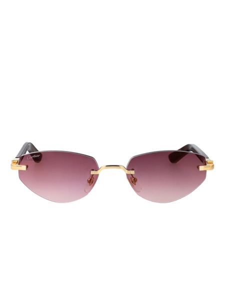  Cartier Eyewear Geometric-frame Sunglasses - Brown 