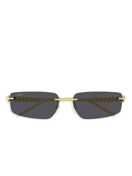  Cartier Eyewear Geometric-frame Sunglasses - Gold 