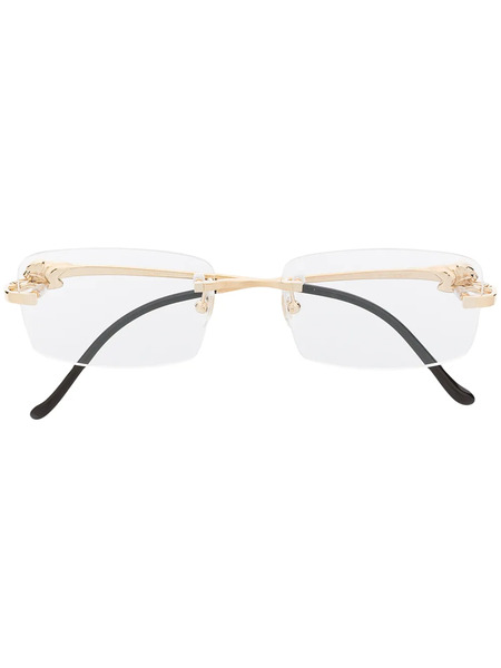  Cartier Eyewear Rectangle Frame Eyeglasses - Gold 