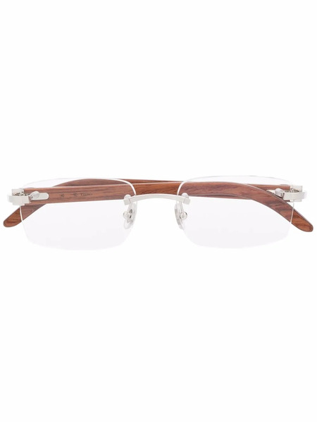  Cartier Eyewear Rectangle-frame Glasses - Brown 