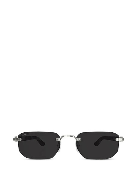  Cartier Eyewear Rectangle-frame Sunglasses - Silver 