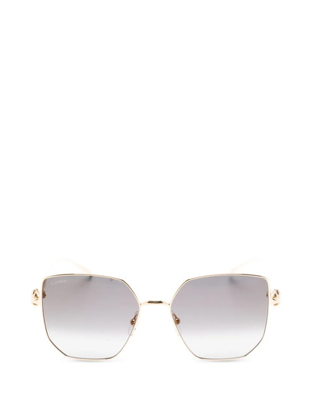  Cartier Eyewear Square-frame Sunglasses - Gold 