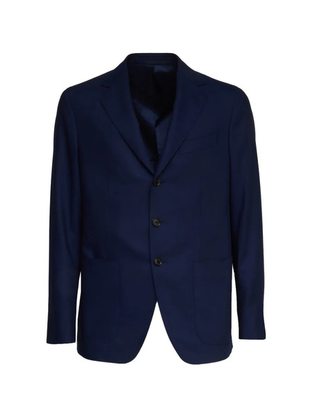  Caruso Classic Lapel Single-breasted Blazer - Blue 