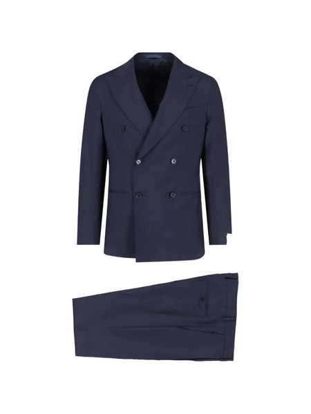  Caruso Double-breasted Suit - Blue 