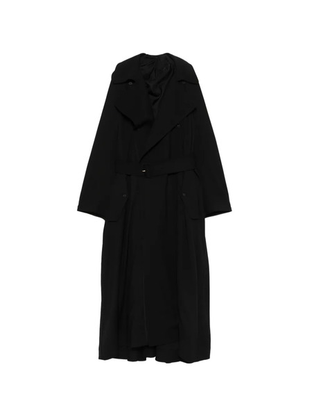  Carven Double-breasted Belted Coat - Black 