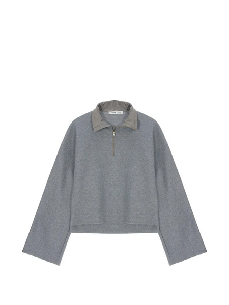 Carven High-neck Half-zip Sweatshirt - Grey 