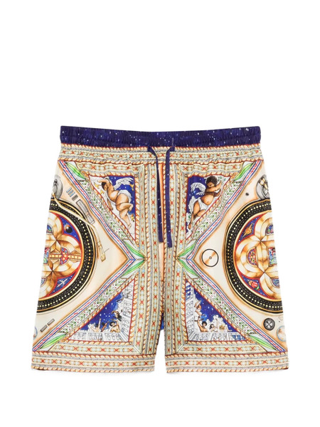  Casablanca Drawstring Pattern Shorts - Neutrals 