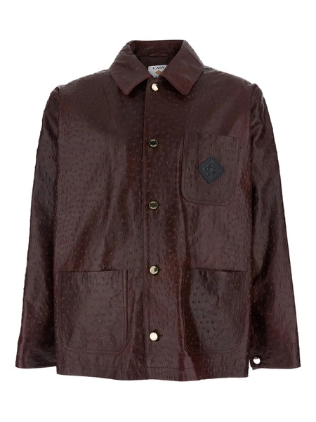  Casablanca Embossed Patch Jacket - Brown 