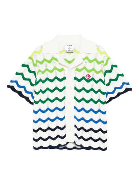  Casablanca Kids Gradient-wave Shirt - White 