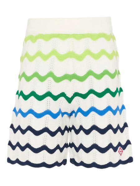  Casablanca Kids Wave-pattern Shorts - White 