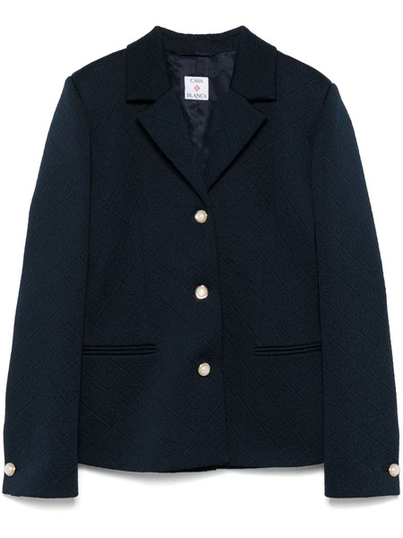  Casablanca Monogram-jacquard Single-breasted Jacket - Blue 