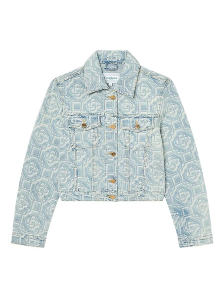  Casablanca Monogram-pattern Denim Jacket - Blue 