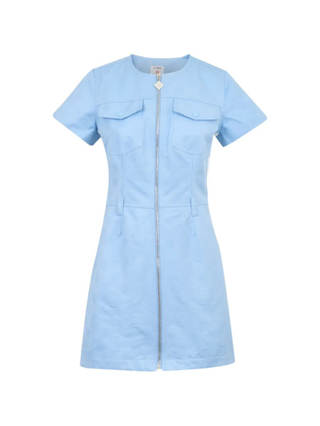  Casablanca Monogram-pattern Mini Dress - Blue 