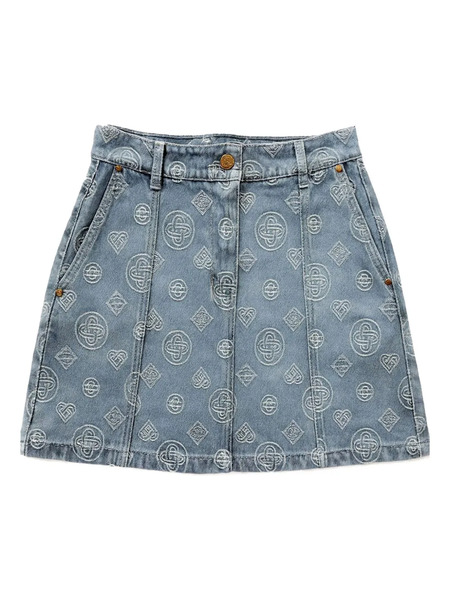  Casablanca Monogram-patterned Skirt - Blue 