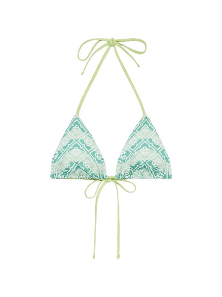  Casablanca Monogram-pattren String Bikini Top - Green 