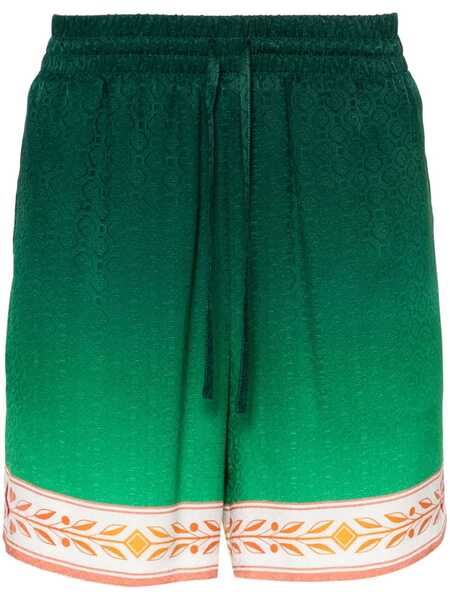  Casablanca Unity Is Power Silk Shorts - Green 