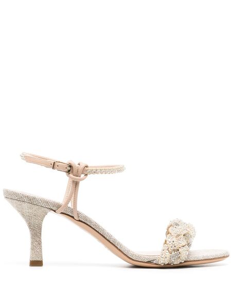  Casadei Astro 60mm Embellished Sandals - Neutrals 