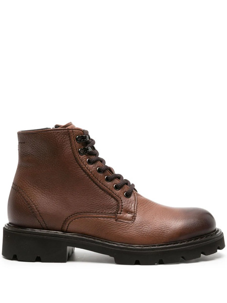  Casadei Beatles Leather Ankle Boots - Brown 