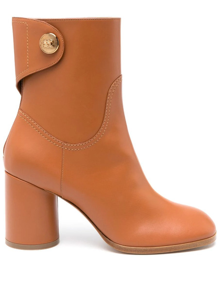  Casadei Cleo 80mm Leather Boots - Brown 