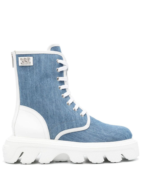  Casadei Generation C Denim Boots - Blue 