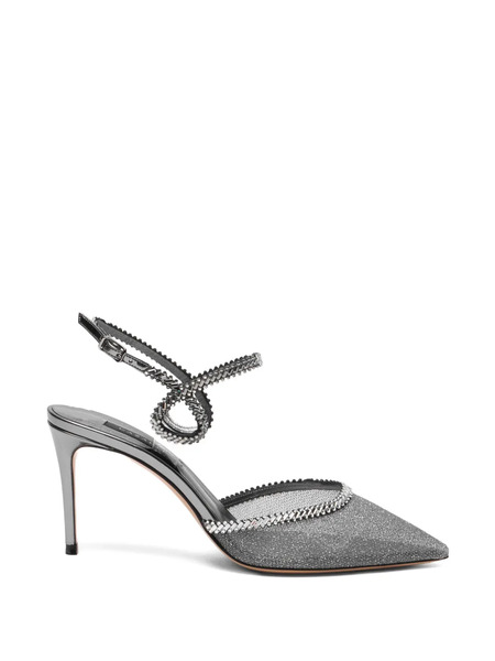  Casadei Josephine Slingback Pumps - Grey 