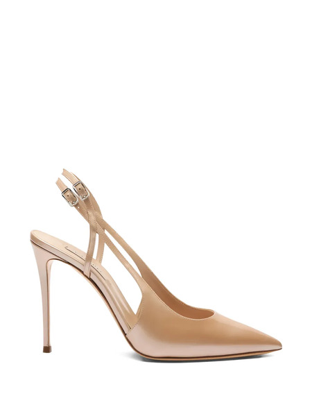  Casadei Julia Samurai Strap Pointed Pumps - Neutrals 