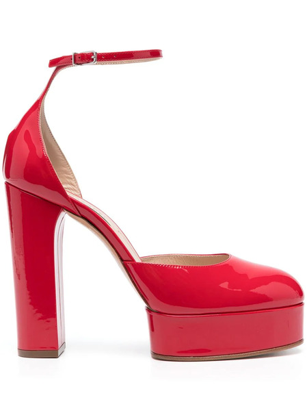  Casadei 115mm Patent Platform Pumps - Red 